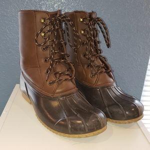 fleece lined winter rain boots